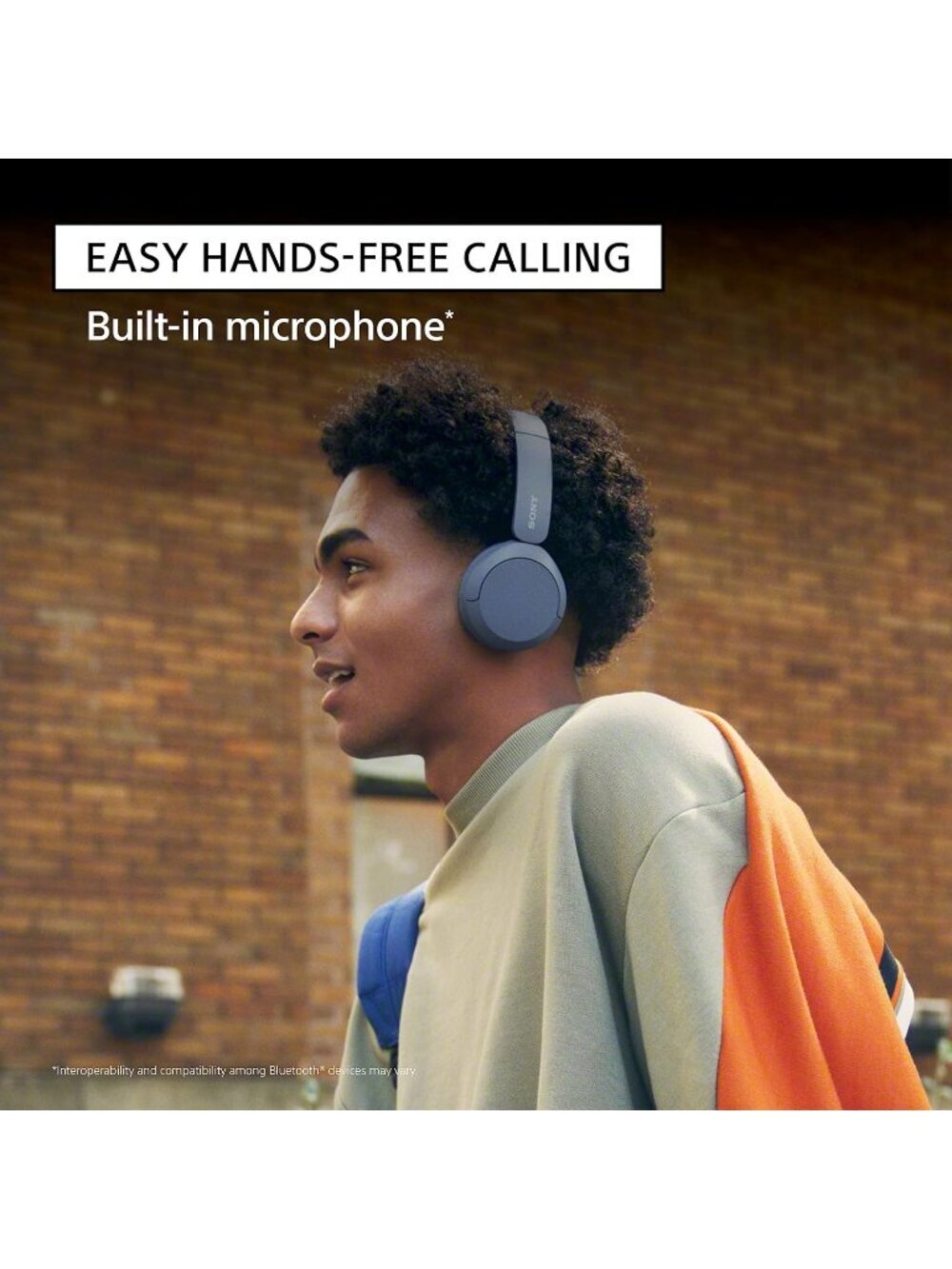 Wireless Blue WH-CH520 Microphone 50 Hours Battery On-Ear Bluetooth Headphones - Picture 4 of 6